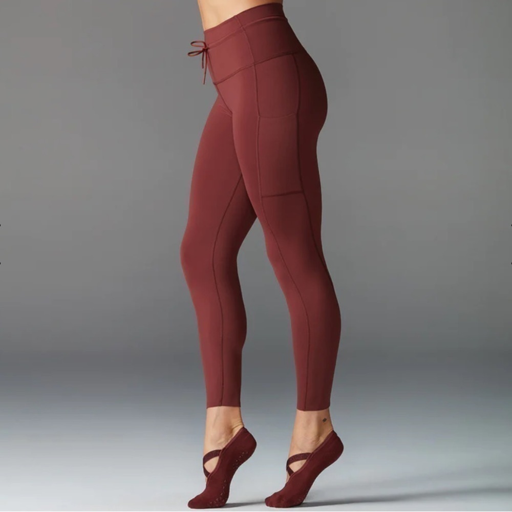 TAVI 7/8 TIE WAIST POCKET PINK LEGGINGS - SIZE S or 25